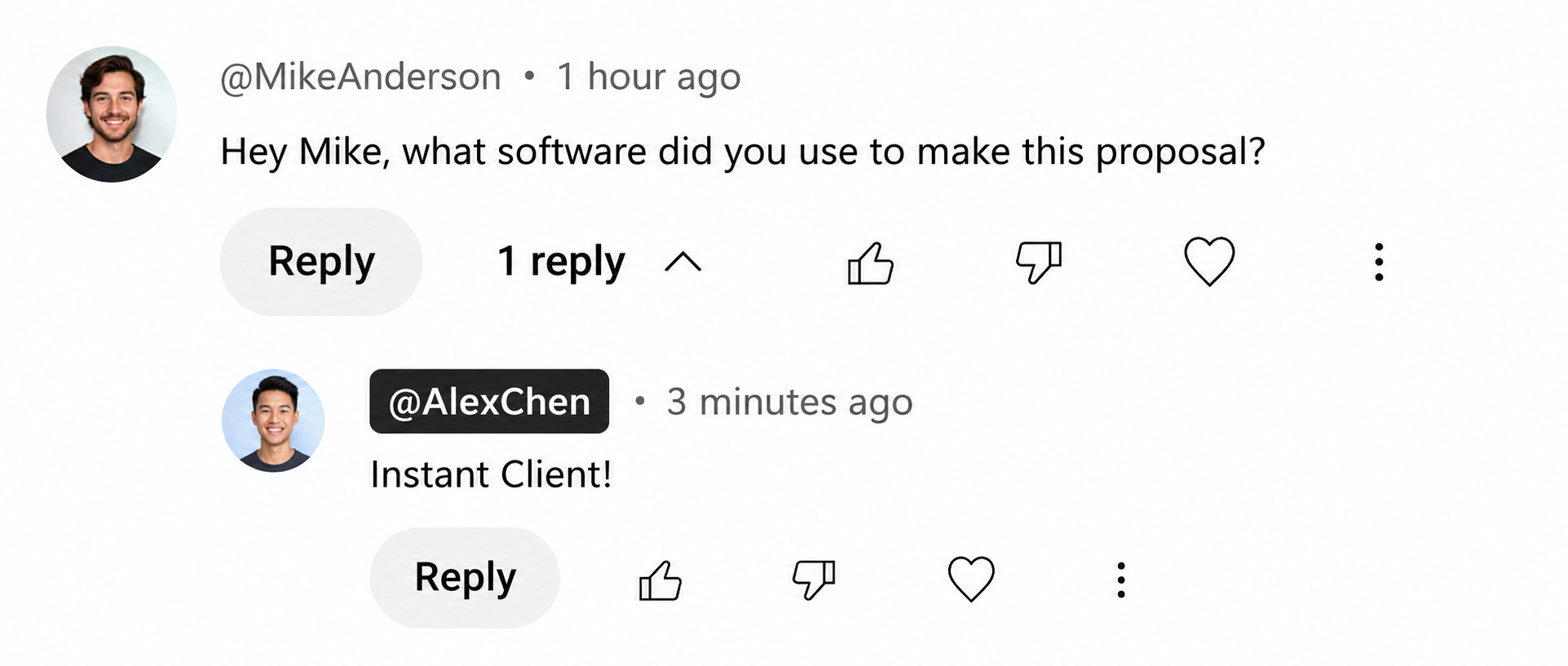 Client review asking about Instant Client